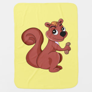 Cute cartoon squirrel with a peanut Blanket