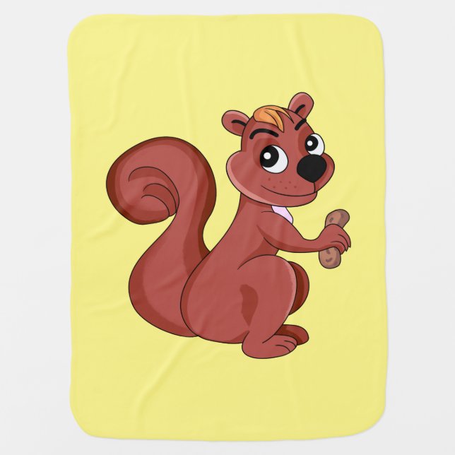 Cute cartoon squirrel with a peanut  Blanket (Front)