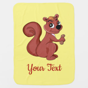 Cute cartoon squirrel with a peanut Blanket