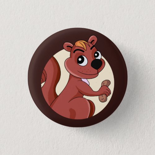 Cute cartoon squirrel with a peanut button