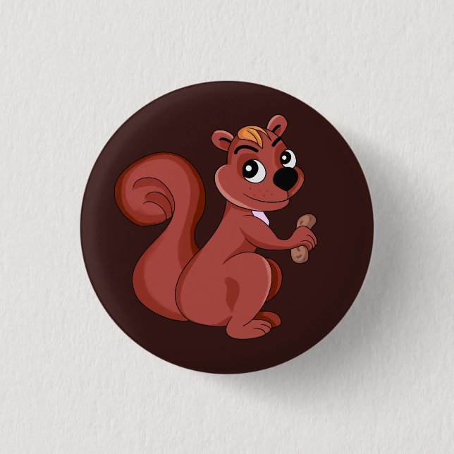 Cute cartoon squirrel with a peanut button (Front)