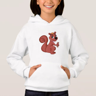 Cute cartoon squirrel with a peanut  hoodie