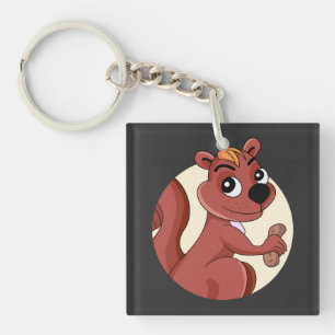 Cute cartoon squirrel with a peanut  keychain