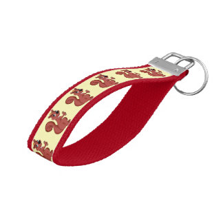 Cute cartoon squirrel with a peanut  wrist keychain
