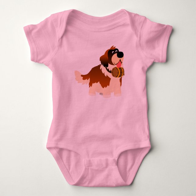 Cute Cartoon St Bernard Baby Clothing Bodysuit (Front)