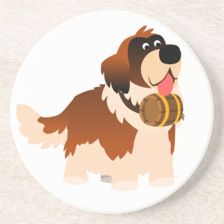 Cute Cartoon St Bernard Coaster