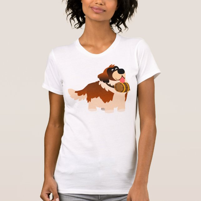 Cute Cartoon St Bernard Women T-Shirt (Front)