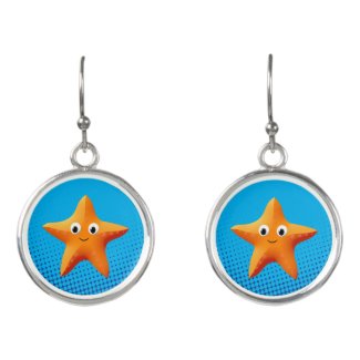 Cute Cartoon Starfish Blue Ocean