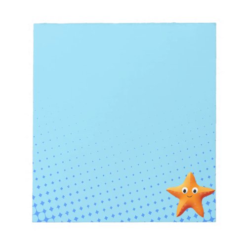 Cute Cartoon Starfish Blue Ocean Notepad