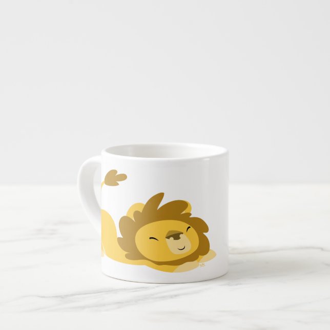 Cute Cartoon Stretching Lion Specialty Mug (Front Left)