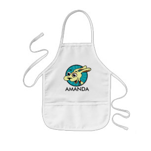 CUTE CARTOON STYLE HAPPY DOG KIDS WHITE APRON