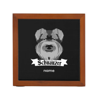 Cute Cartoon Style Schnauzer Desk Organizer