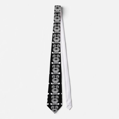 Cute Cartoon Style Schnauzer Neck Tie