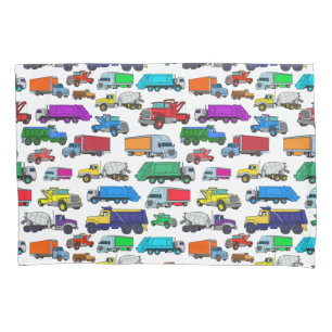 Cute Cartoon-style Truck Illustrations Pillow Case