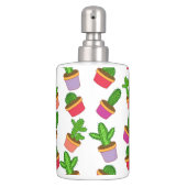 Cute Cartoon Succulent and Cactus Soap Dispenser & Toothbrush Holder (Front)