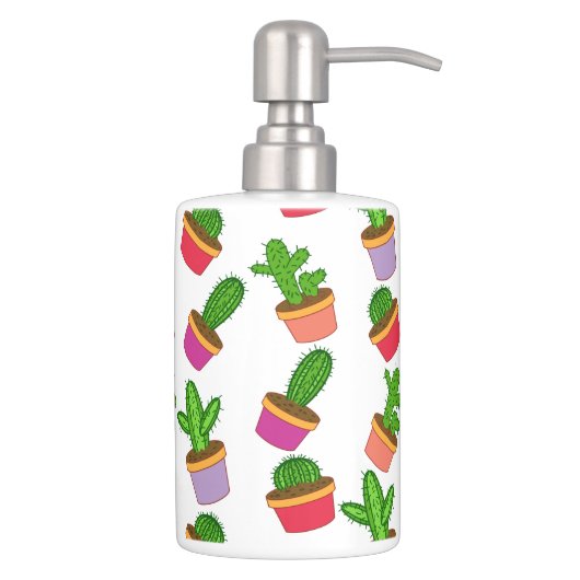 Cute Cartoon Succulent and Cactus Soap Dispenser & Toothbrush Holder (Right)