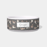 Cute Cartoon Sugar Glider Bowl<br><div class="desc">This really cute design has sugar gliders in many different flying positions with leaves on a gray background. They look like they're happily gliding among the trees. This bowl can be used as a food/water bowl or a dust bath.</div>