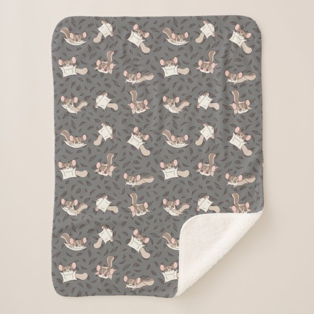 Cute Cartoon Sugar Glider Sherpa Blanket (Front)