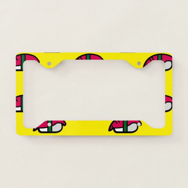 Cute Cartoon Sushi License Plate Frame (Front)