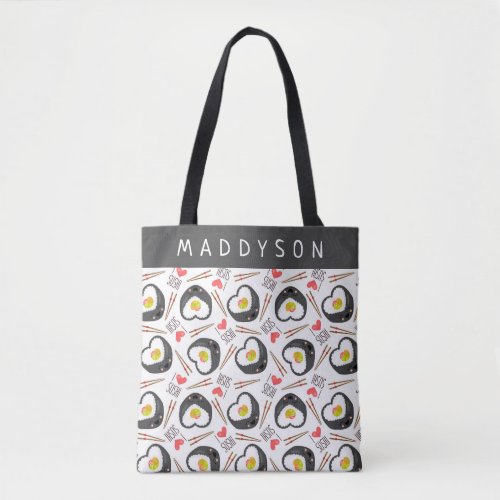 Cute Cartoon Sushi Pattern Tote Bag