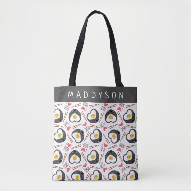 Cute Cartoon Sushi Pattern Tote Bag (Front)