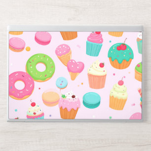 Cute Cartoon Sweets Pattern, Colorful Dessert Illu HP Laptop Skin
