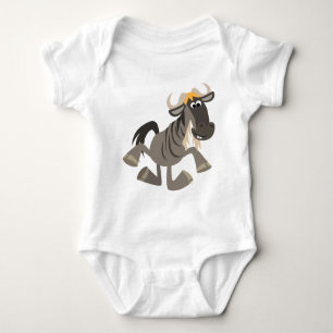 Cute Cartoon Tap Dancing Wildebeest Baby Baby Bodysuit