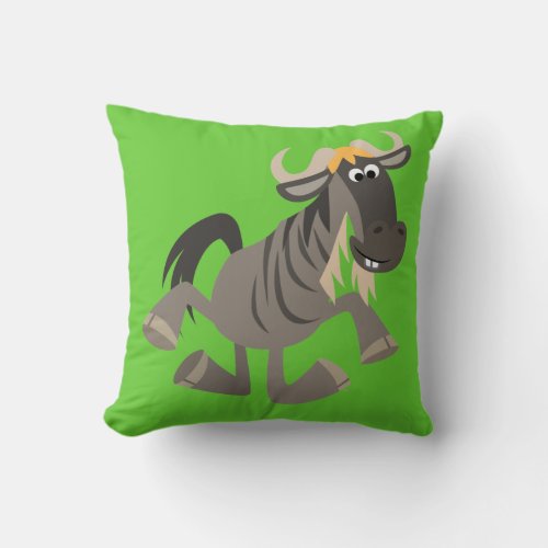 Cute Cartoon Tap Dancing Wildebeest Pillow