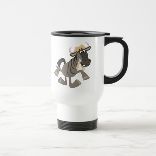 Cute Cartoon Tap Dancing Wildebeest Travel Mug