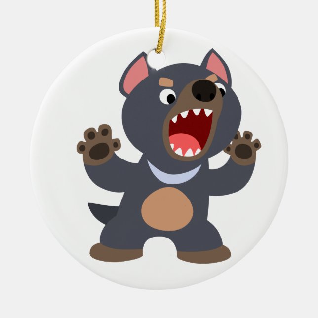 Cute Cartoon Tasmanian Devil Ornament (Front)