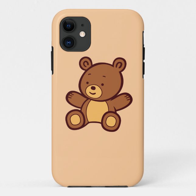 Cute Cartoon Teddy Bear iPhone 5 Barely There Case (Back)