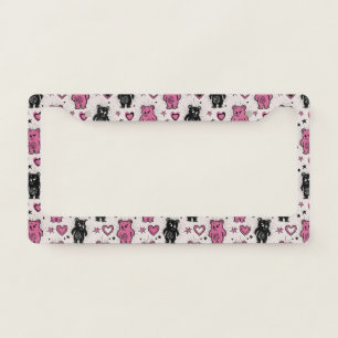 Cute Cartoon Teddy Bear Pattern License Plate Frame