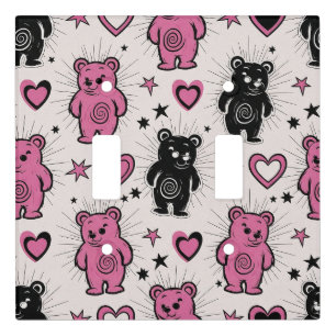 Cute Cartoon Teddy Bear Pattern Light Switch Cover