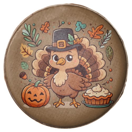 Cute Cartoon Thanksgiving turkey and pumpkin Chocolate Covered Oreo