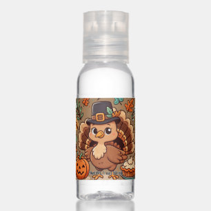 Cute Cartoon Thanksgiving turkey and pumpkin Hand Sanitizer