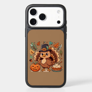 Cute Cartoon Thanksgiving turkey and pumpkin iPhone 17 Pro Max Case