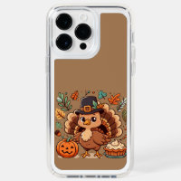 Cute Cartoon Thanksgiving turkey and pumpkin