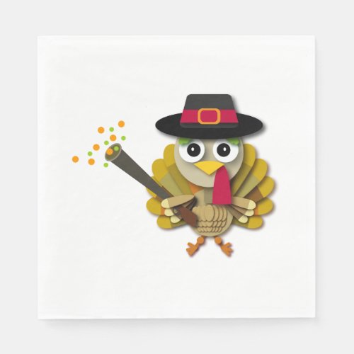 Cute Cartoon Thanksgiving Turkey Napkins