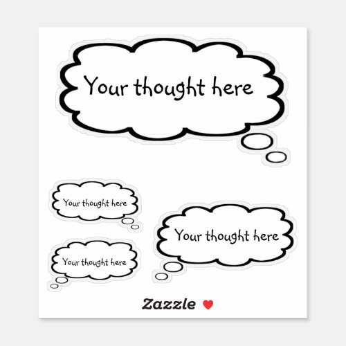 Cute Cartoon Thought Bubble Add Your Thought Sticker