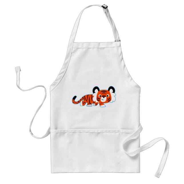 Cute Cartoon Tiger on The Prowl Apron (Front)