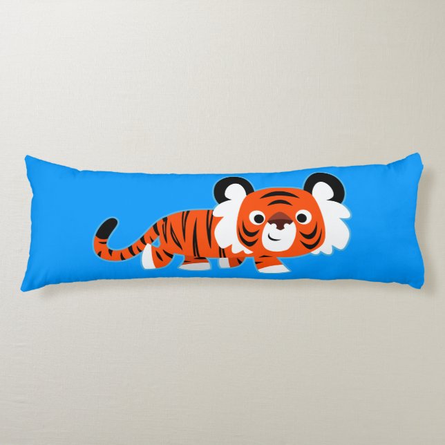 Cute Cartoon Tiger on The Prowl Body Pillow (Front)