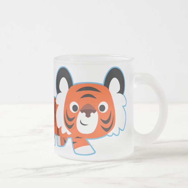 Cute Cartoon Tiger on The Prowl  Frosted Mug (Right)