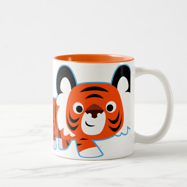 Cute Cartoon Tiger on The Prowl Mug (Right)