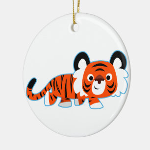 Cute Cartoon Tiger on The Prowl Ornament