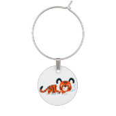 Cute Cartoon Tiger on The Prowl Wine Charm (Front)