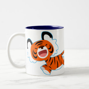 Cute Cartoon Tiger On The Run Mug