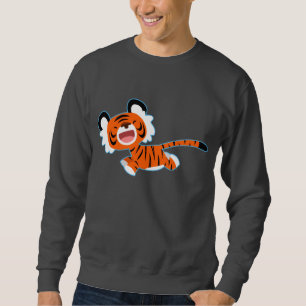 Cute Cartoon Tiger On The Run T-Shirt Sweatshirt
