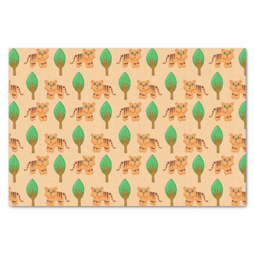 Cute Cartoon Tiger Pattern Tissue Paper