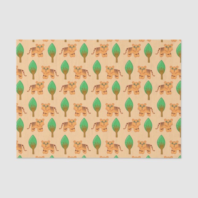 Cute Cartoon Tiger Pattern Tissue Paper (Front)