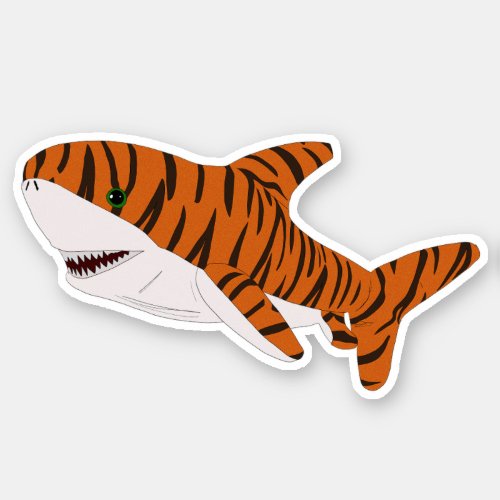 Cute Cartoon Tiger Shark Sticker